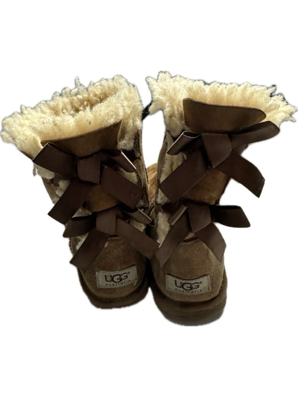 UGG Australia Bailey Bow II Boot Original Chestnut suede Brown size 5